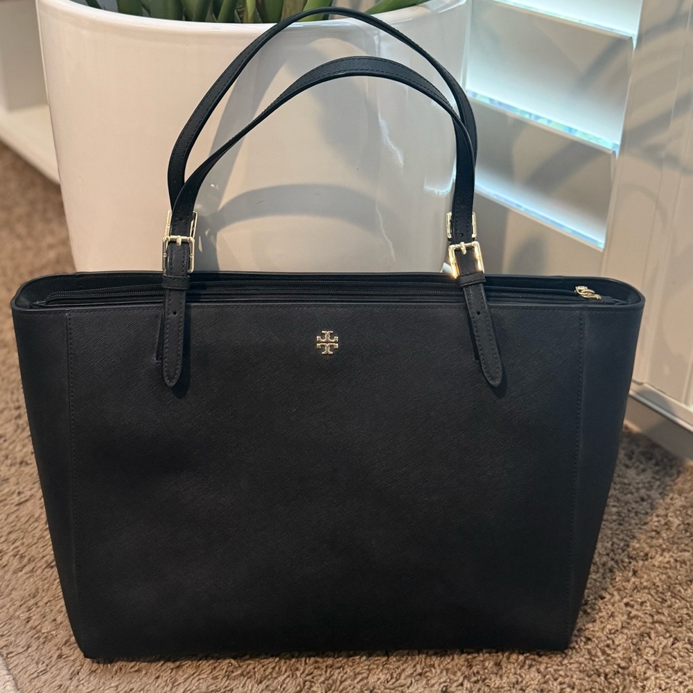 Tory Burch Black Leather Tote
